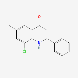 Chemical structure of 8-Chloro-6-methyl-2-phenyl-4-quinolinol