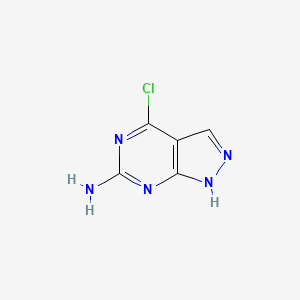 Chemical structure of 4-Chloro-1H-pyrazolo[3,4-d]pyrimidin-6-ylamine