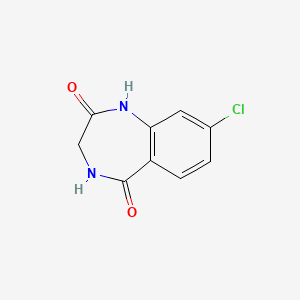 Chemical structure of 8-Chloro-3,4-dihydro-1H-benzo[e][1,4]diazepine-2,5-dione
