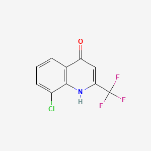 Chemical structure of 8-Chloro-4-hydroxy-2-(trifluoromethyl)quinoline