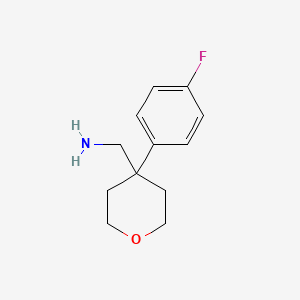 Chemical structure of [4-(4-fluorophenyl)oxan-4-yl]methanamine