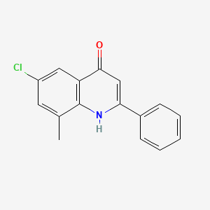 Chemical structure of 6-Chloro-8-methyl-2-phenyl-4-quinolinol