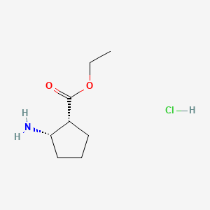 Chemical structure of cis-2-Amino-cyclopentanecarboxylic acid ethyl ester hydrochloride