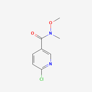 Chemical structure of 6-Chloro-N-methoxy-N-methyl-nicotinamide