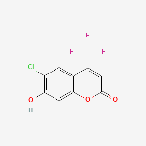 Chemical structure of 6-Chloro-7-hydroxy-4-(trifluoromethyl)coumarin