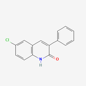 Chemical structure of 6-Chloro-3-phenyl-2-quinolinol