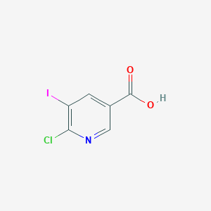Chemical structure of 6-Chloro-5-iodonicotinic acid