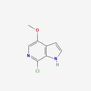 Chemical structure of 7-Chloro-4-methoxy-6-azaindole