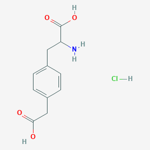 Chemical structure of 4-Carboxymethylphenylalanine Hydrocholoride