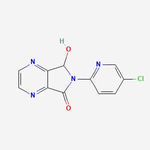 Chemical structure of 6-(5-Chloro-2-pyridyl)-6,7-dihydro-7-hydroxy-5H-pyrrolo[3,4-b]pyrazin-5-one