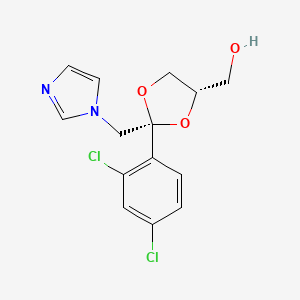 Chemical structure of cis-2-(2,4-Dichlorophenyl)-2-(1H-imidazol-1-ylmethyl)-1,3-dioxolane-4-methanol