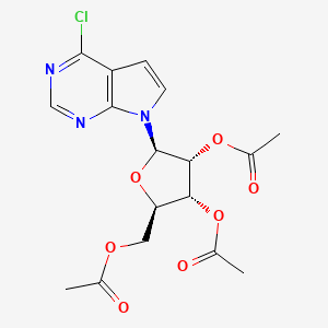 Chemical structure of 6-Chloro-7-deaza-9-(2′,3′,5′-tri-O-acetyl-β-D-ribofuranoysyl)purine
