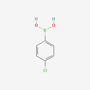Chemical structure of 4-Chlorophenylboronic acid(contains varying amounts of Anhydride)