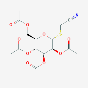 Chemical structure of Cyanomethyl 2,3,4,6-tetra-O-acetyl-1-thio-alpha-D-mannopyranoside
