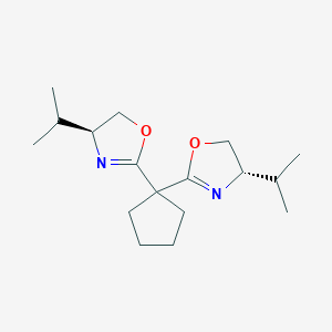 Chemical structure of (4S,?4'S)?-2,?2'-?Cyclopentylidenebis[?4,?5-?dihydro-?4-isop