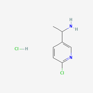 Chemical structure of 1-(6-Chloropyridin-3-yl)ethan-1-amine hydrochloride