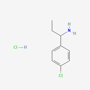 Chemical structure of 1-(4-Chlorophenyl)propan-1-amine hydrochloride
