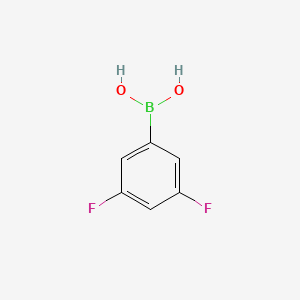 Chemical structure of 3,5-Difluorophenylboronic Acid (contains varying amounts of Anhydride)
