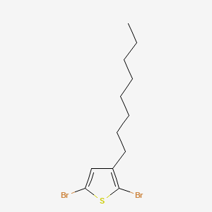 Chemical structure of 2,5-Dibromo-3-octylthiophene