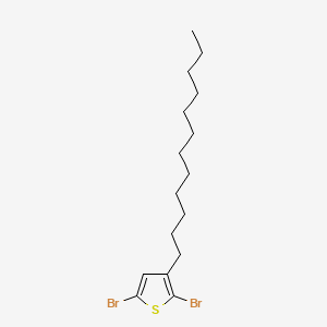 Chemical structure of 2,5-Dibromo-3-dodecylthiophene
