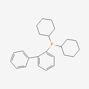Chemical structure of 2-(Dicyclohexylphosphino)biphenyl