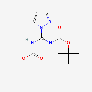 Chemical structure of N,N′-Di-Boc-1H-pyrazole-1-carboxamidine