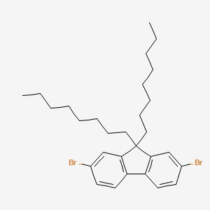 Chemical structure of 9,9-Dioctyl-2,7-dibromofluorene