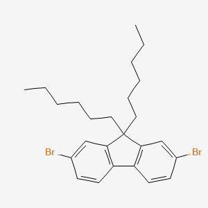 Chemical structure of 9,9-Dihexyl-2,7-dibromofluorene