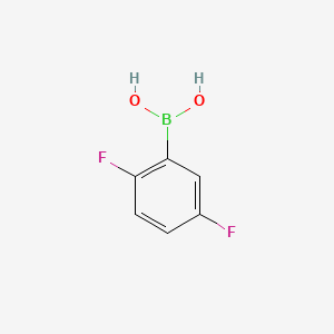 Chemical structure of 2,5-Difluorobenzeneboronic Acid (contains varying amounts of Anhydride)