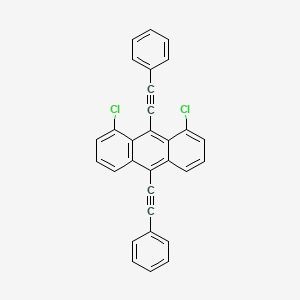 Chemical structure of 1,8-Dichloro-9,10-bis(phenylethynyl)anthracene