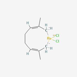 Chemical structure of Dichloro(pentamethylcyclopentadienyl)ruthenium(III) polymer
