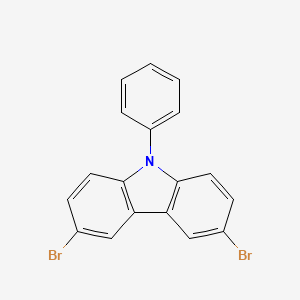 Chemical structure of 3,6-Dibromo-9-phenylcarbazole