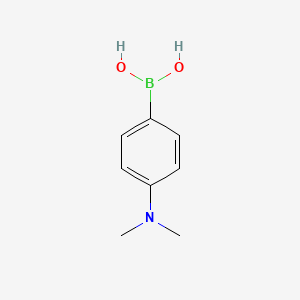 Chemical structure of 4-(Dimethylamino)phenylboronic acid (contains varying amounts of Anhydride)