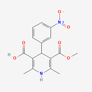 Chemical structure of Monomethyl 1,4-Dihydro-2,6-dimethyl-4-(3-nitrophenyl)-3,5-pyridinedicarboxylate