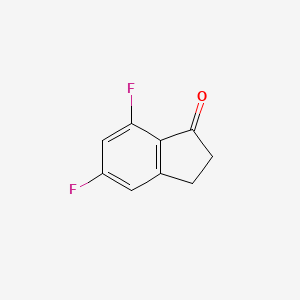 Chemical structure of 5,7-Difluoro-1-indanone