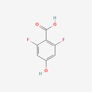 Chemical structure of 2,6-Difluoro-4-hydroxybenzoic acid