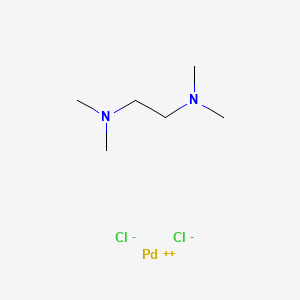 Chemical structure of Dichloro(N,N,N′,N′-tetramethylethylenediamine)palladium(II)