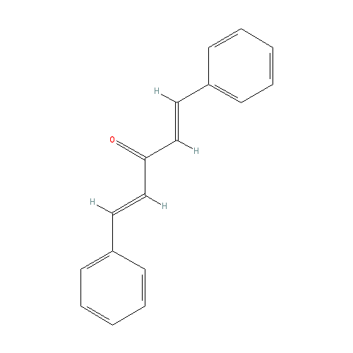 Chemical structure of Dibenzylidene acetone