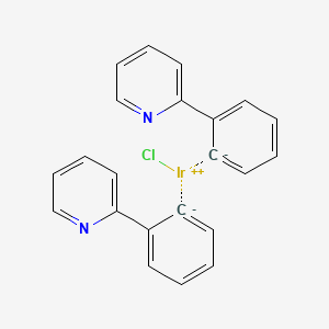 Chemical structure of Dichlorotetrakis(2-(2-pyridinyl)phenyl)diiridium(III)