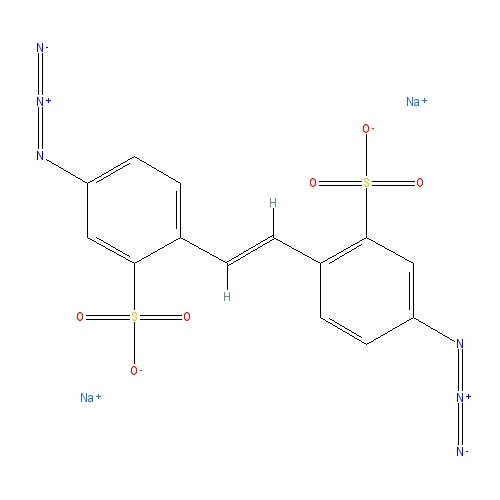 Chemical structure of 4,4'-Diazido-2,2'-stilbenedisulfonic acid disodium salt tetrahydrate