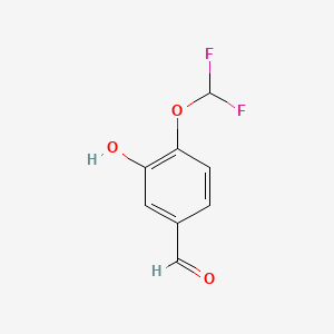 Chemical structure of 4-(Difluoromethoxy)-3-hydroxybenzaldehyde