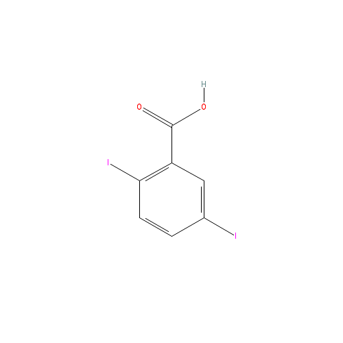 Chemical structure of 2,5-Diiodobenzoic acid