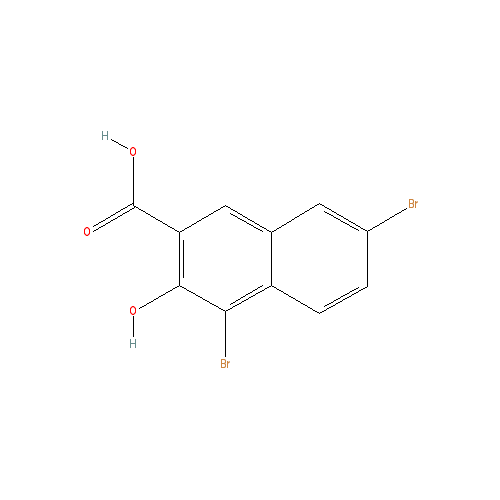Chemical structure of 1,6-Dibromo-2-naphthol-3-carboxylic Acid