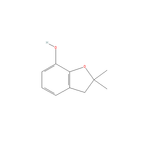 Chemical structure of 2,3-dihydro-2,2-dimethyl-7-benzofuranol