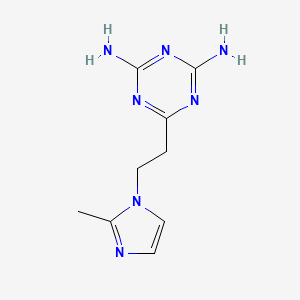Chemical structure of 2,4-Diamino-6-[2-(2-methyl-1-imidazolyl)ethyl]-1,3,5-triazine