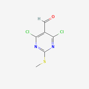 Chemical structure of 4,6-Dichloro-2-(methylthio)pyrimidine-5-carboxaldehyde