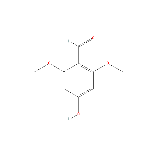Chemical structure of 2,6-dimethoxy-4-hydroxybenzaldehyde