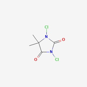 Chemical structure of 1,3-Dichloro-5,5-dimethylhydantoin