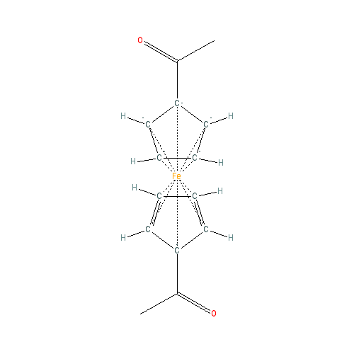 Chemical structure of 1,1′-Diacetylferrocene