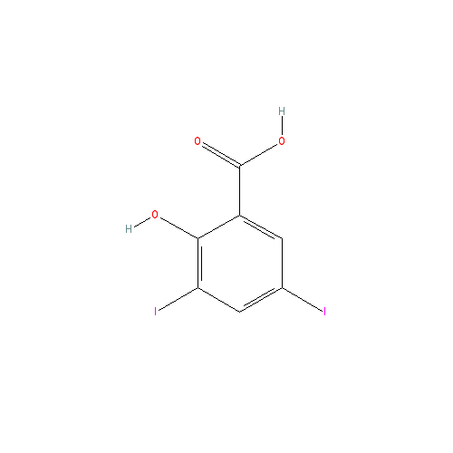 Chemical structure of 3,5-Diiodosalicylic acid
